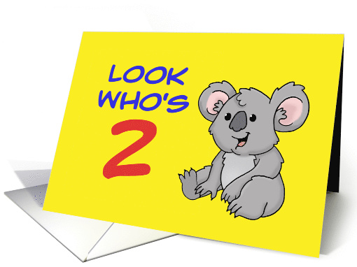 Cute Birthday Card For Second Birthday With Koala Bear... (1574904)