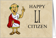 Fifty First Birthday Card With Roman Character Happy LI Citizen card