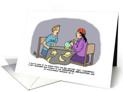 Humorous Blank Note Card With Teenage Boy Student And... (1575810)