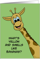 Kids Birthday Card With Giraffe And Kid Humor Joke card
