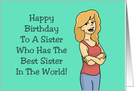 Birthday Card For Sister Who Has The Best Sister In The World card