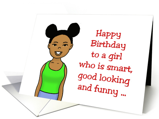 Birthday Card For Sister Who Is Smart With African American Girl card