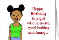 Birthday Card For Daughter Who Is Smart With African American Girl card