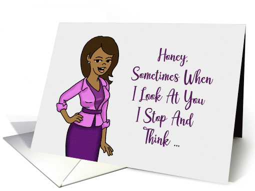 Anniversary Card For Husband With African American Cartoon Woman card