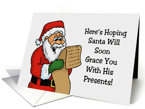 Humorous Christmas Card With Santa Reading His List card (1577620)