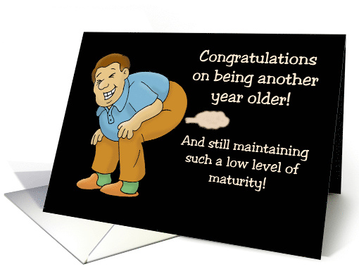 Rude Birthday Card Congratulations On Being Another Year Older card