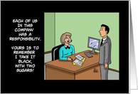 American Business Women’s Day With Cartoon About Getting Coffee card