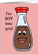 Cute Valentine Card With Cartoon Soy Sauce Bottle card