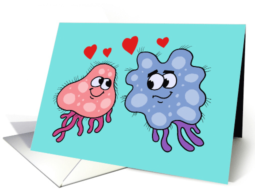 Cute Love And Romance Card Our Germs Are Compatible card (1580202)