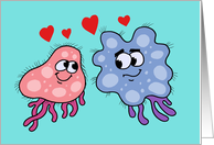 Cute Love And Romance Card Our Germs Are Compatible card