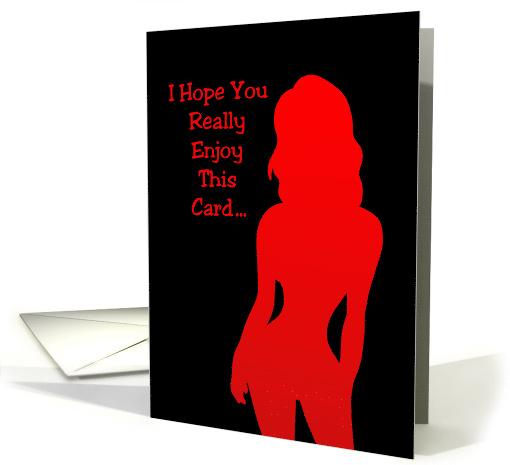 Humorous Adult Birthday Card With Red Female Silhouette card (1580298)