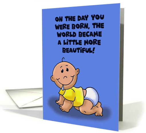 Son's Birthday With Cute Baby On The Day You Were Born card (1580604)