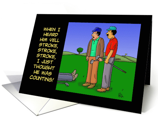World Stroke Day With Cartoon About Stroke On A Golf Course card