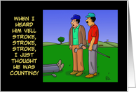 World Stroke Day With Cartoon About Stroke On A Golf Course card