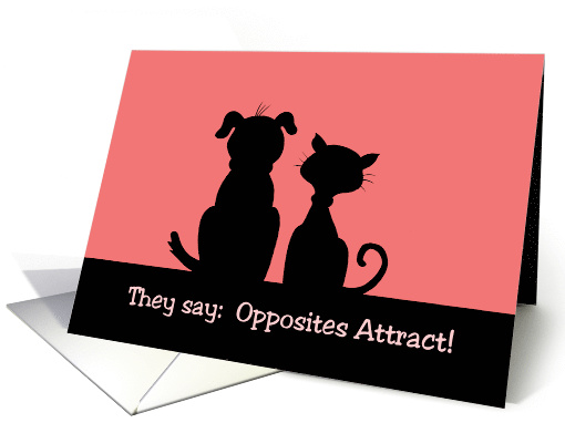 Cute Love, Romance Card With Dog And Cat Silhouette card (1581346)