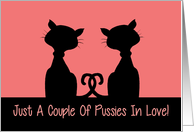 Adult Love, Romance Card For A Lesbian Partner With Two Cats card