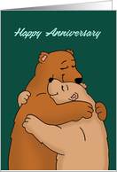 Anniversary Card With Two Bears Hugging Still Like Each Other card