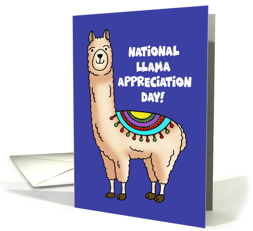 National Llama Appreciation Day Card With Cartoon Llama card (1582492)