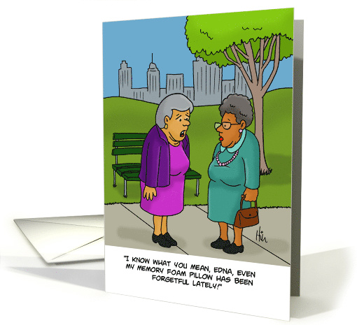 Funny Blank Note Card With Cartoon Of Two Older Women card (1582994)