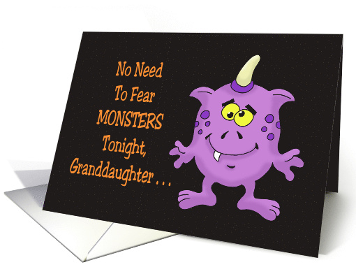 Halloween Card For Granddaughter With Cartoon Monster card (1583070)