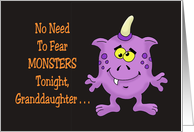 Halloween Card For Granddaughter With Cartoon Monster card