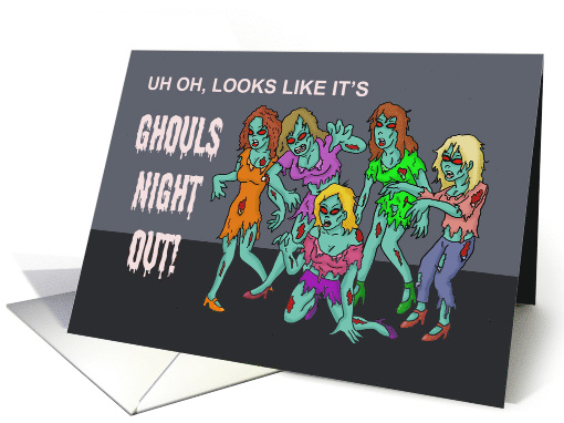 Halloween Card With Zombies Looks Like It's Ghouls Night Out card