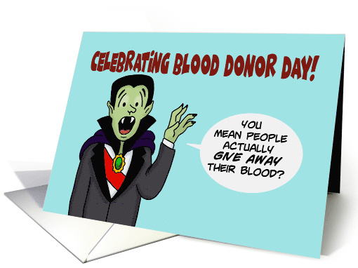 World Blood Donor Day With Cartoon Vampire Actually Give... (1583974)