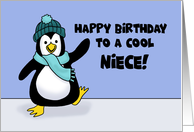 Birthday Card With Penguin Birthday For A Cool Niece card
