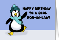 Birthday Card With Penguin Birthday For A Cool Son-in-Law card