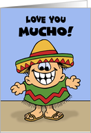 Romance Card With Character In Sombrero And Sarape Love Mucho card