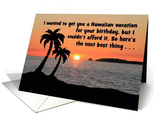 Humorous Birthday Card I Wanted To Get You A Hawaiian Vacation card