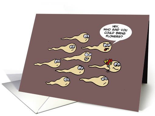 Humorous Congratulations On Getting Pregnant Card Bring Flowers card