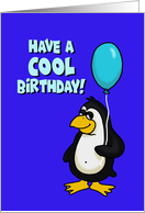 Cute Birthday Card With Cartoon Penguin Have A Cool Birthday card