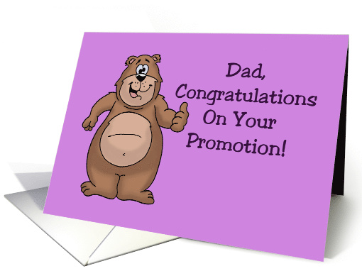 Congratulations Dad, On Your Promotion To Grandpa card (1587854)