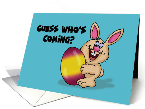 Granddaughter Easter Card With Cartoon Bunny Guess Who's Coming? card
