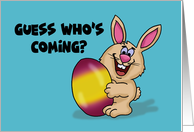 Granddaughter Easter Card With Cartoon Bunny Guess Who’s Coming? card