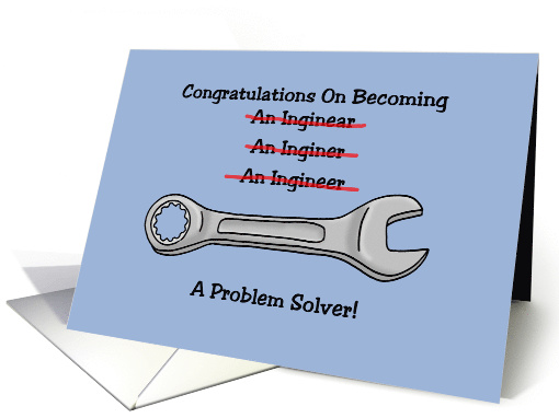 Humorous Congratulations On Becoming An Engineer card (1588696)
