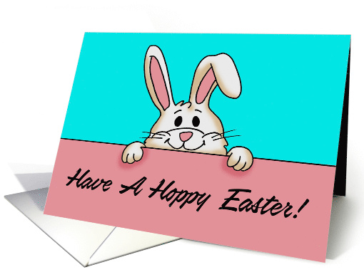 Kids Easter Card With Cute Bunny Have A Hoppy Easter card (1589952)