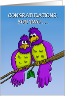 Cute Anniversary Card For Couple With Birds Defying Statistics card