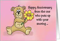 Humorous Adult Anniversary Card For Spouse From The One Who card