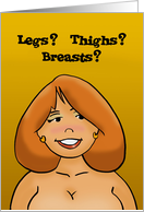 Humorous Adult Thanksgiving Card Legs? Thighs? Breasts? card