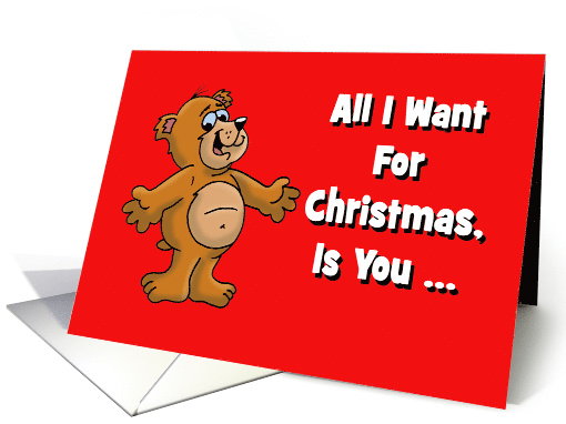 Humorous Adult Christmas Card All I Want Is You ... Naked card