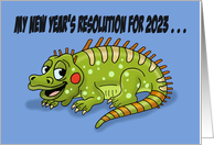 Humorous 2023 New Year’s Card With Iguana My New Year’s Resolution card