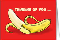 Adult Romance Card With Suggestive Peeled Banana Thinking Of You card