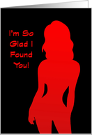 Adult Valentine With Sexy Woman Silhouette I’m So Glad I Found You card