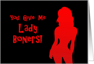 Adult Blank Card You Give Me Lady Boners With Sexy Silhouette card