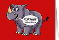 Adult Valentine Card You Make Me Very Happy With Cartoon Rhino card