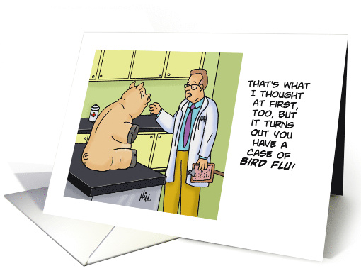 Humorous Doctors' Day Card With Pig In Doctor's Examining Room card
