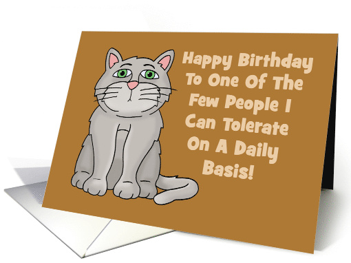 Birthday Card From The Cat One Of The Few People I Can Tolerate card