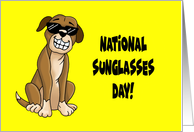 National Sunglasses Day Card With Cartoon Dog Wearing Shades card